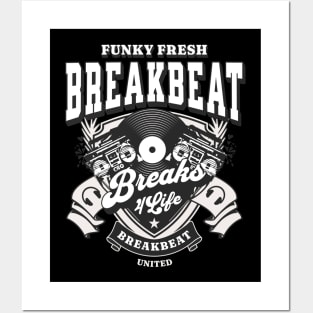BREAKBEAT  - Funky Fresh 4 Life (white/grey) Posters and Art